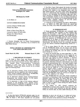 Federal Communications Commission Record FCC 95D-2