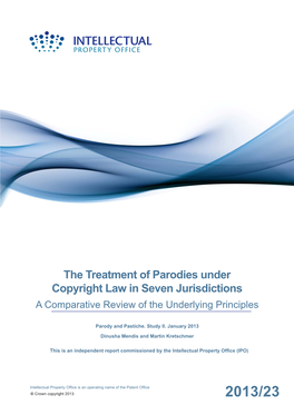 The Treatment of Parodies Under Copyright Law in Seven Jurisdictions a Comparative Review of the Underlying Principles