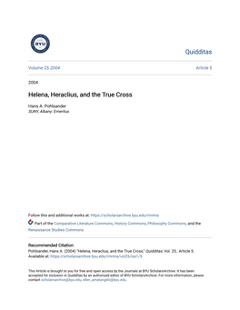 Helena, Heraclius, and the True Cross