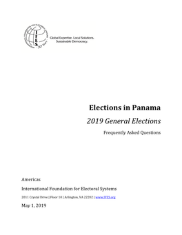 IFES Faqs on Elections in Panama: 2019 General Elections