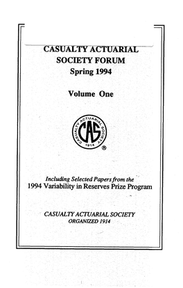 1994 Spring Forum, Volume 1