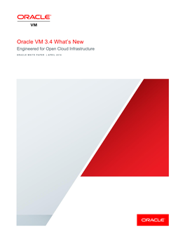 Oracle VM 3.4 What's