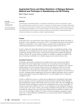 Augmented Fauna and Glass Mutations: a Dialogue Between Material and Technique in Glassblowing and 3D Printing Best Paper Award