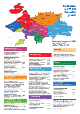 Stadtjournal in 240.000 Haushalten Präsent