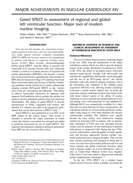 Gated SPECT in Assessment of Regional and Global Left Ventricular Function