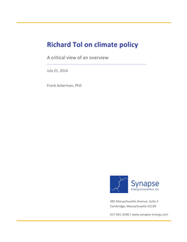 Richard Tol on Climate Policy