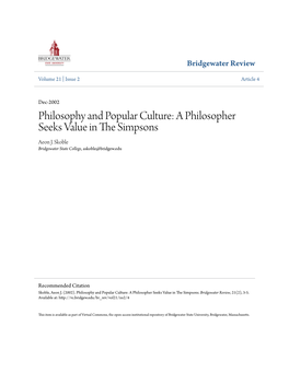 Philosophy and Popular Culture: a Philosopher Seeks Value in the Imps Sons Aeon J