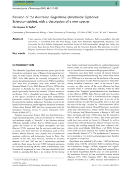 Revision of the Australian Gagrellinae (Arachnida: Opiliones