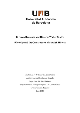 Walter Scott's Waverley and the Construction of Scottish History