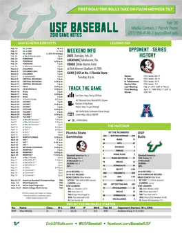 Track the Game Weekend Info Opponent