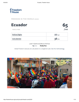 Freedom in the World Report, Ecuador