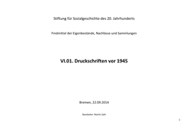 01. Druckschriften Vor 1945