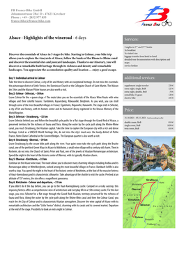 Alsace - Highlights of the Wineroad - 6 Days Services