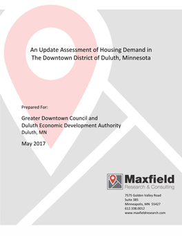An Update Assessment of Housing Demand in the Downtown District of Duluth, Minnesota