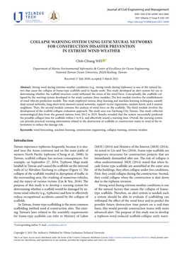 Collapse Warning System Using Lstm Neural Networks for Construction Disaster Prevention in Extreme Wind Weather