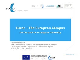 Eucor – the European Campus on the Path to a European University