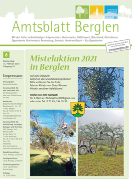 Mistelaktion 2021 in Berglen