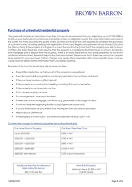 Purchase of a Freehold Residential Property