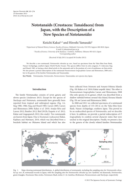 Crustacea: Tanaidacea) from Japan, with the Description of a New Species of Nototanoides