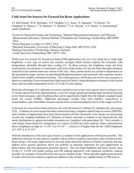 Cold-Atom Ion Sources for Focused Ion Beam Applications