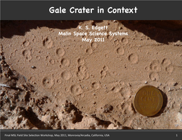 Gale Crater in Context� � K