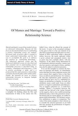 Of Memes and Marriage: Toward a Positive Relationship Science