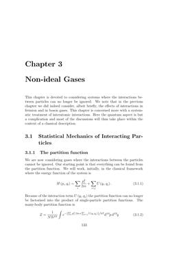 Chapter 3 Non-Ideal Gases