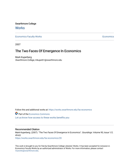 The Two Faces of Emergence in Economics