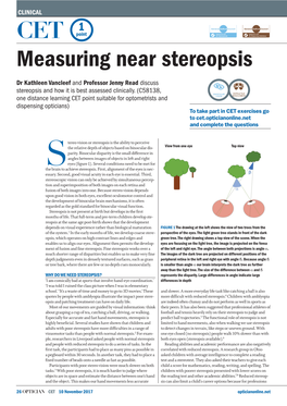 Measuring Near Stereopsis