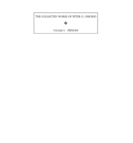 The Collected Works of Peter G. Ossorio