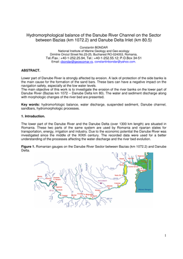 Km 1072.2) and Danube Delta Inlet (Km 80.5