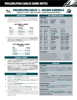 Philadelphia Eagles Game Notes