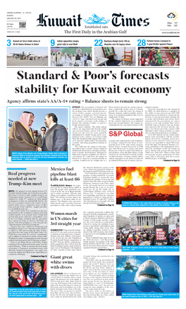 Standard & Poor's Forecasts Stability for Kuwait Economy