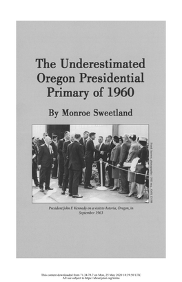 The Underestimated Oregon Presidential Primary of 1960