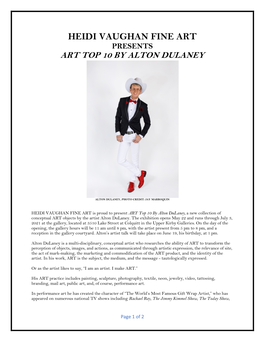 Heidi Vaughan Fine Art Presents Art Top 10 by Alton Dulaney