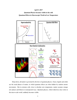 Superconductivity Quantum Hall Effect Bose Einstein Condensation