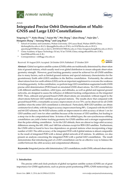 Integrated Precise Orbit Determination of Multi- GNSS and Large LEO Constellations