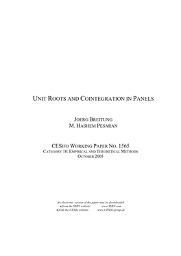 Unit Roots and Cointegration in Panels