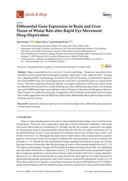 Differential Gene Expression in Brain and Liver Tissue of Wistar Rats After