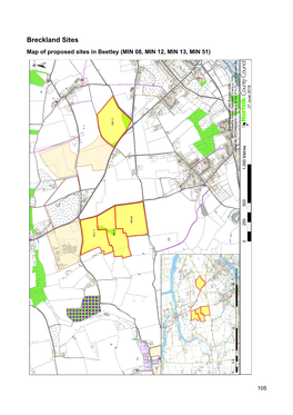 Breckland Sites Map of Proposed Sites in Beetley (MIN 08, MIN 12, MIN 13, MIN 51)