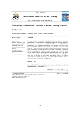 International Journal of Active Learning Nationalism in Indonesian