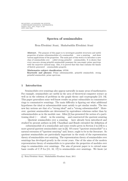 Spectra of Semimodules