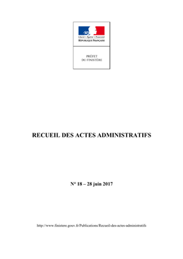 Recueil Des Actes Administratifs