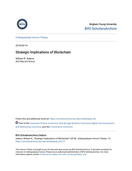 Strategic Implications of Blockchain