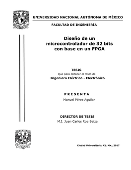 Diseño De Un Microcontrolador De 32 Bits Con Base En Un FPGA