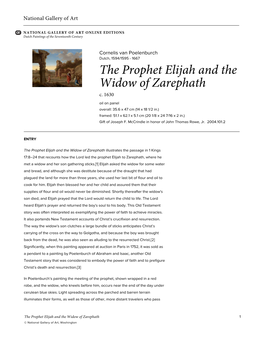 The Prophet Elijah and the Widow of Zarephath C