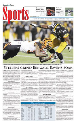 Steelers Grind Bengals, Ravens Soar