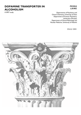 DOPAMINE TRANSPORTER in ALCOHOLISM a SPET Study