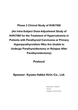 Study Protocol and Statistical Analysis Plan