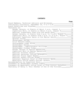 CONTENTS Page Board Members, Technical Advisors and Witnesses 1 Preliminary Discussion, September 26, 8 to 9 A.M. 3 Board Object